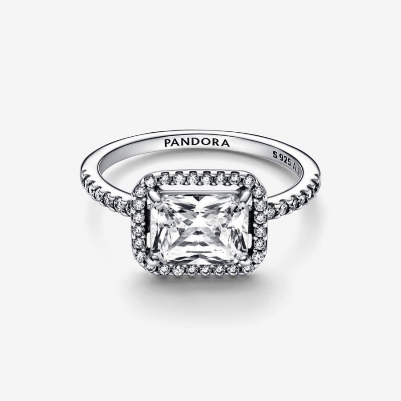 Bague Pandora Rectangular Sparkling Halo | KTR-10707071