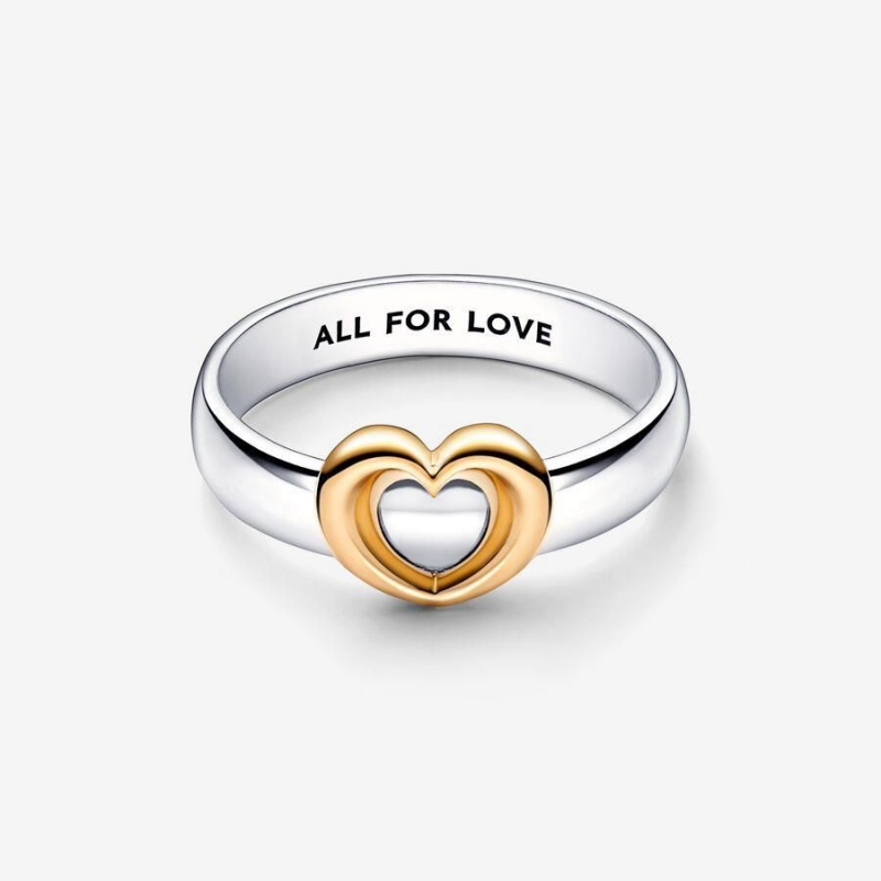 Bague Pandora Radiant Two-Tone Sliding Heart | KHG-10942982