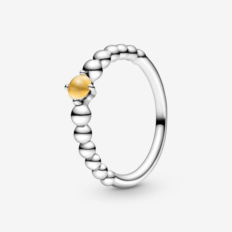 Bague Pandora November Honey Beaded Jaune | SWJ-94506632