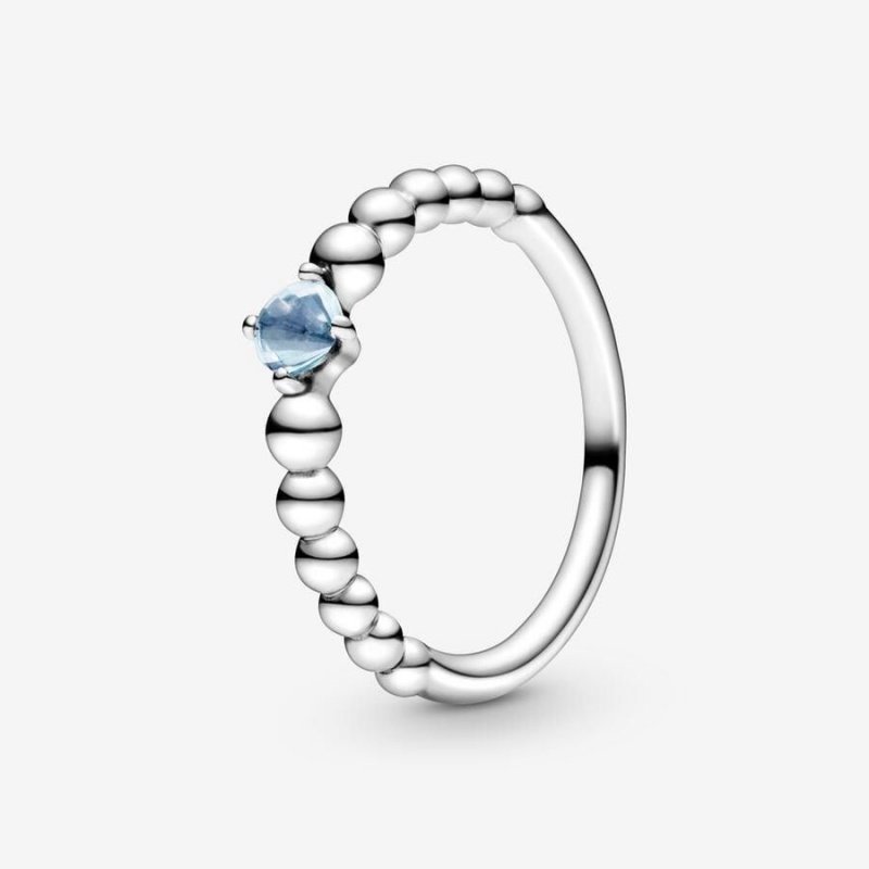 Bague Pandora March Beaded Bleu | ZXC-27354851