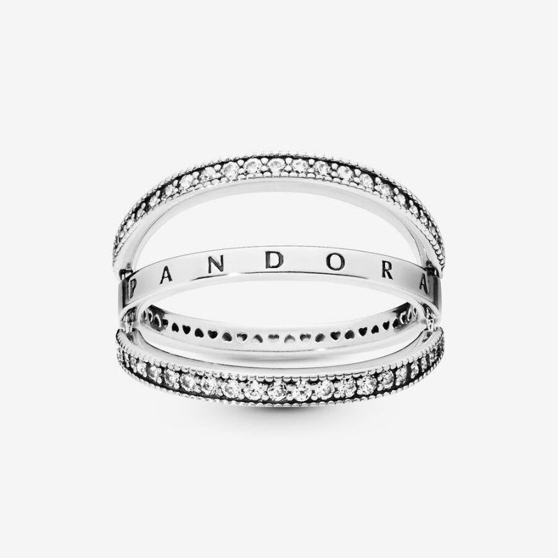 Bague Pandora Logo and Hearts | RIE-83376827