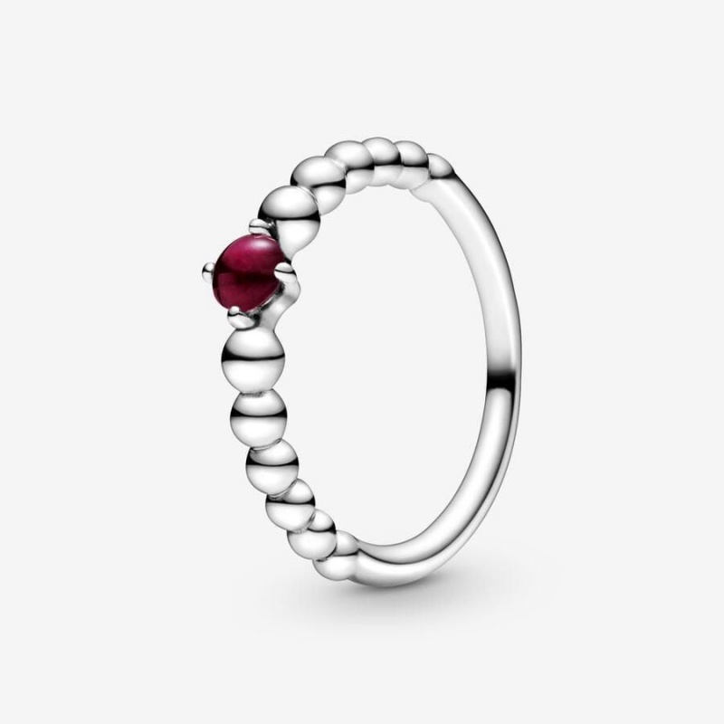 Bague Pandora January Beaded Rouge | ISE-99188470