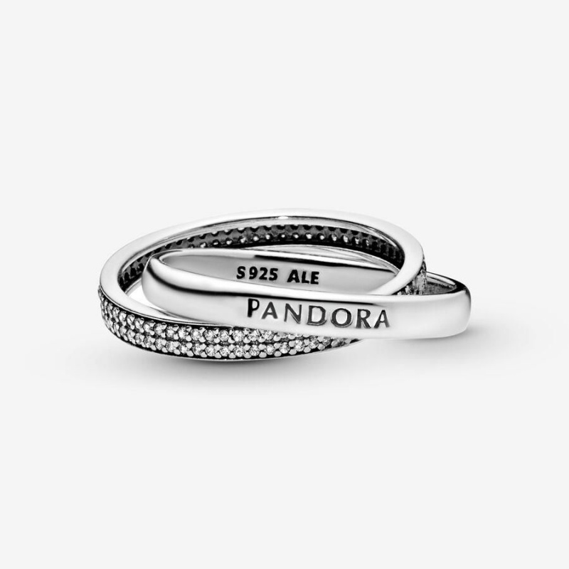 Bague Pandora Intertwined PANDORA Logo and Pavé | WWK-38488222