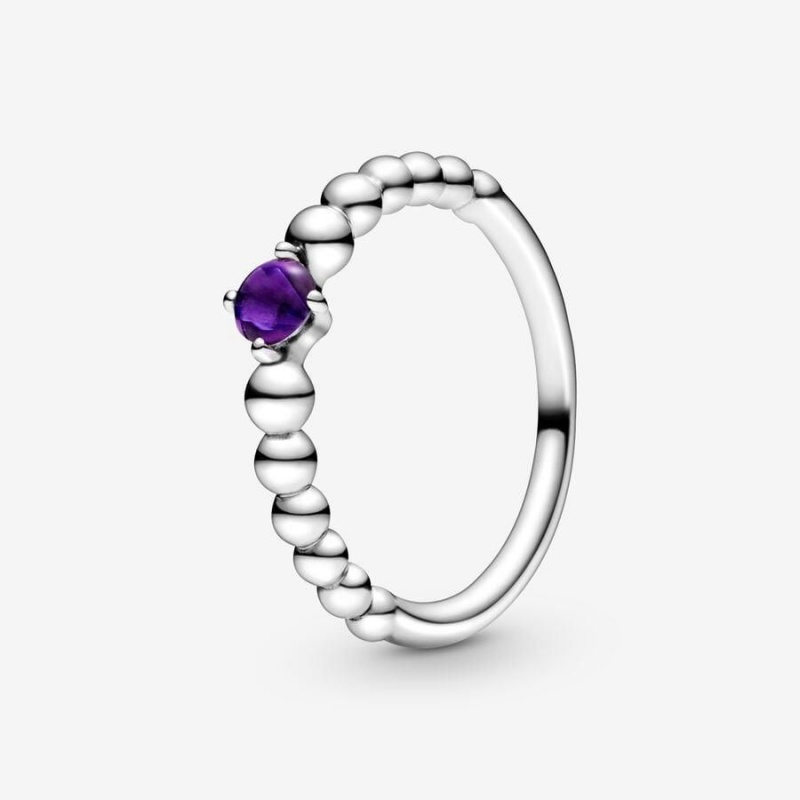 Bague Pandora February Beaded Violette | YKM-16153385