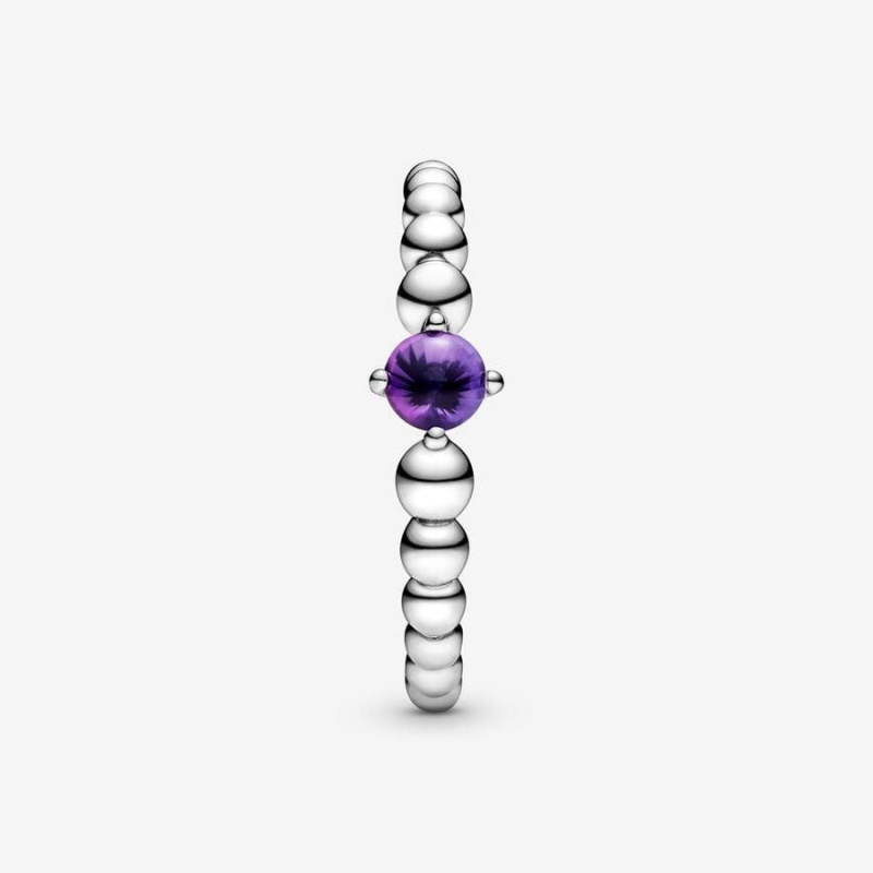 Bague Pandora February Beaded Violette | JMV-21859982