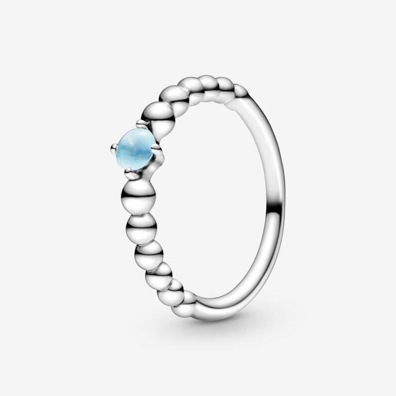 Bague Pandora December Beaded Bleu | VVO-96207992