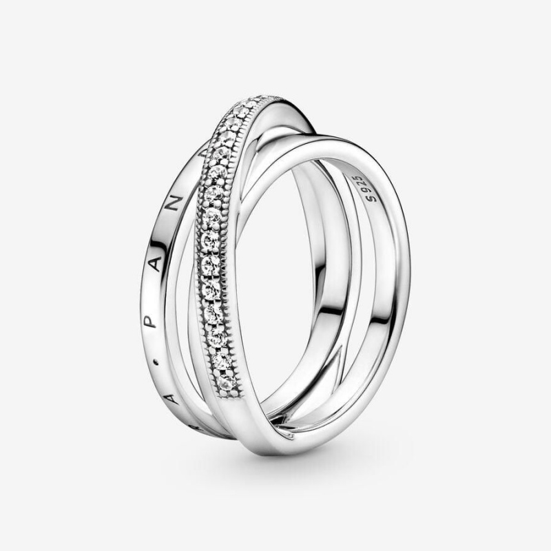 Bague Pandora Crossover Pavé Triple Band | GNV-53999675