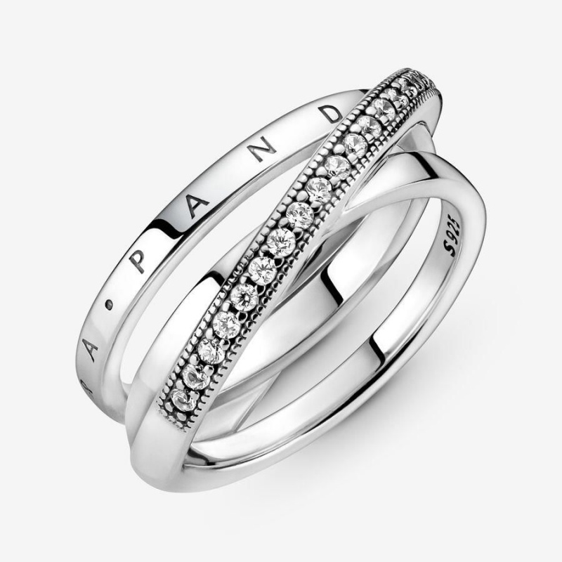 Bague Pandora Crossover Pavé Triple Band | GNV-53999675