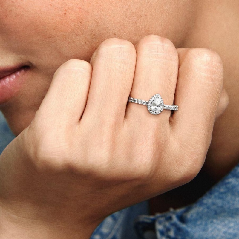 Bague Pandora Classiche Teardrop Halo | ELH-96294048