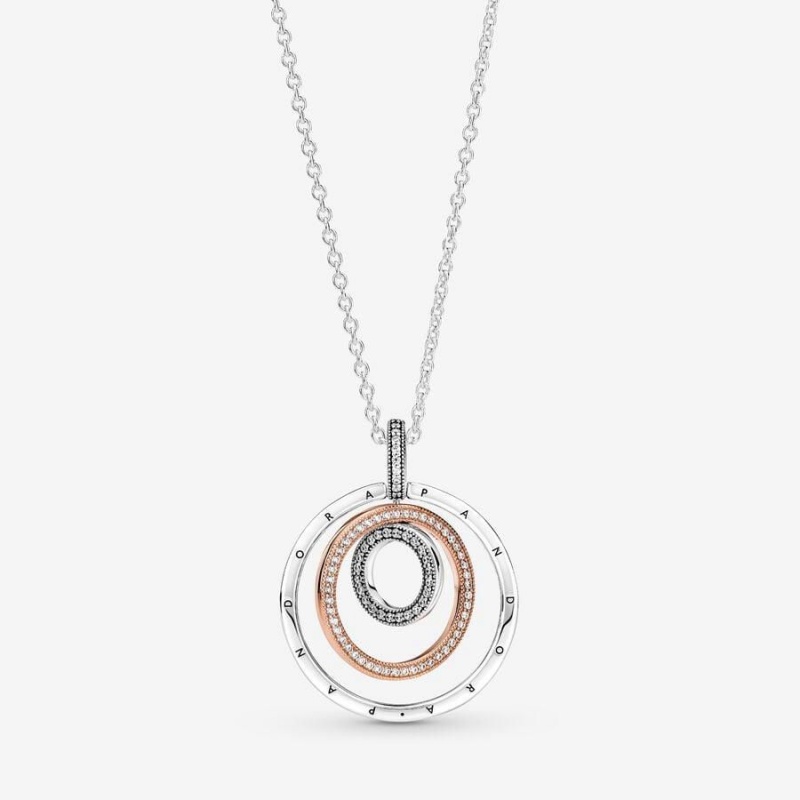 Collier avec Pendentif Pandora Two-Tone Circles | NVK-76040368