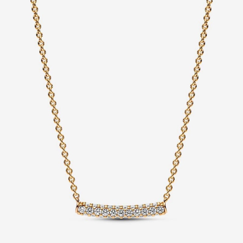 Collier avec Pendentif Pandora Timeless Pavé Single-Row Bar Collier | UKB-43341331