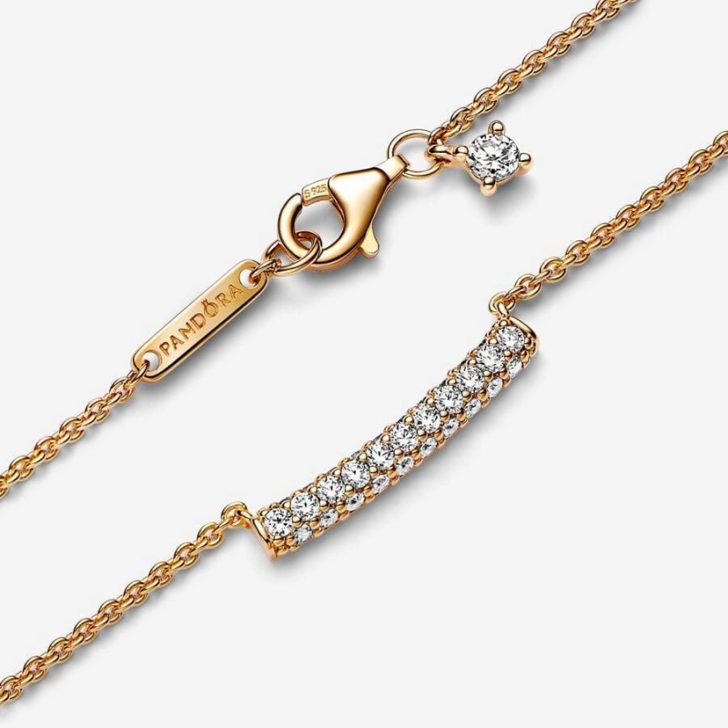 Collier avec Pendentif Pandora Timeless Pavé Single-Row Bar Collier | UKB-43341331