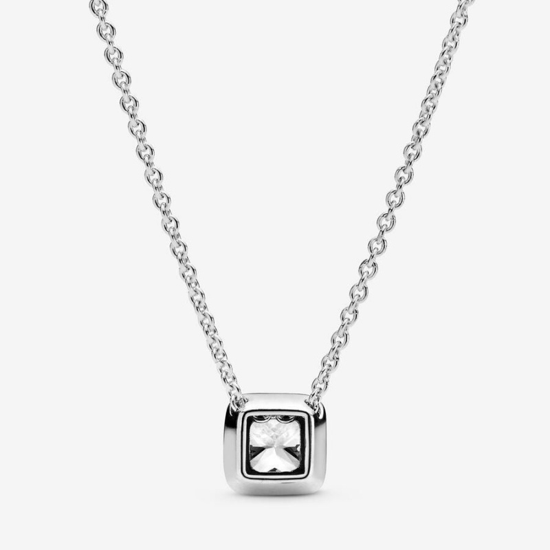 Collier avec Pendentif Pandora Square Sparkle Halo | UNE-86197976