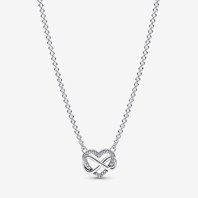 Collier avec Pendentif Pandora Sparkling Infinity Heart Collier | VYG-46033865