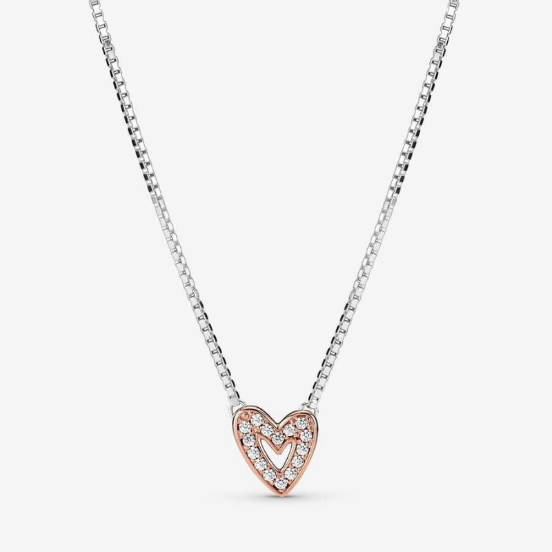 Collier avec Pendentif Pandora Sparkling Freehand Heart | IFE-24182200