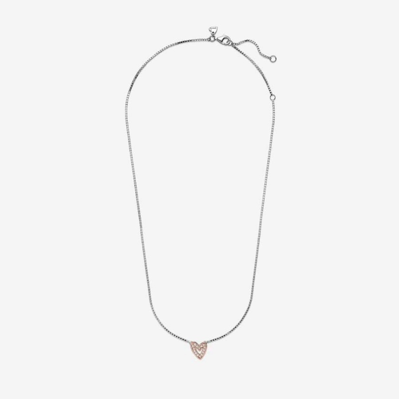 Collier avec Pendentif Pandora Sparkling Freehand Heart | IFE-24182200