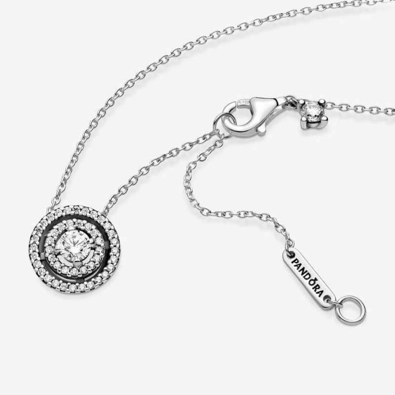 Collier avec Pendentif Pandora Sparkling Double Halo Collier | DLG-28891360