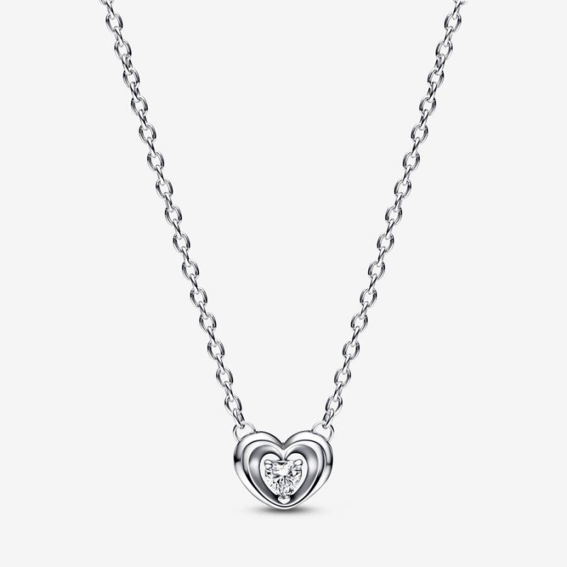 Collier avec Pendentif Pandora Radiant Heart & Floating Stone Collier | AAG-22579213