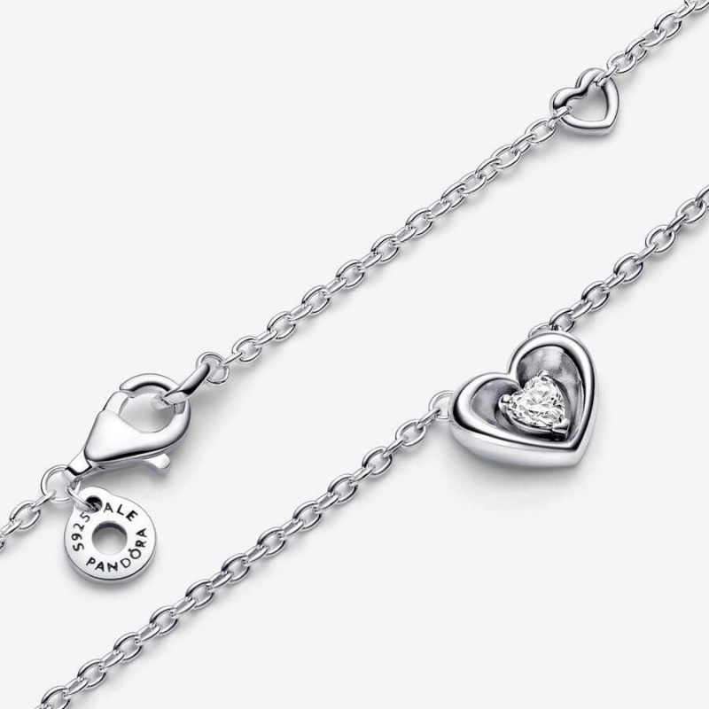 Collier avec Pendentif Pandora Radiant Heart & Floating Stone Collier | AAG-22579213