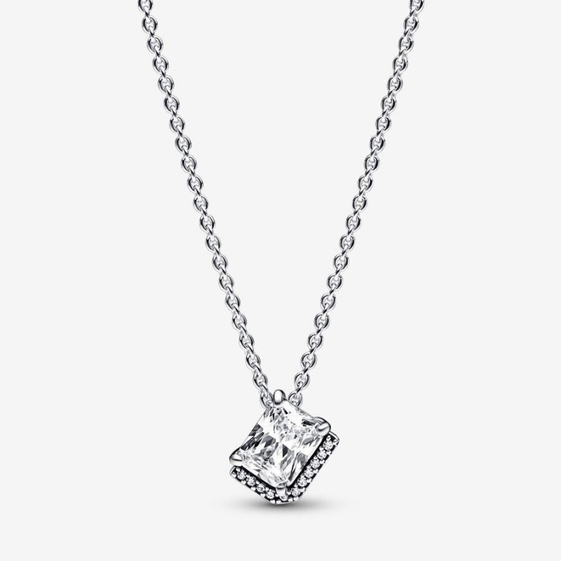 Collier avec Pendentif Pandora Rectangular Sparkling Halo Collier | ETT-09856179