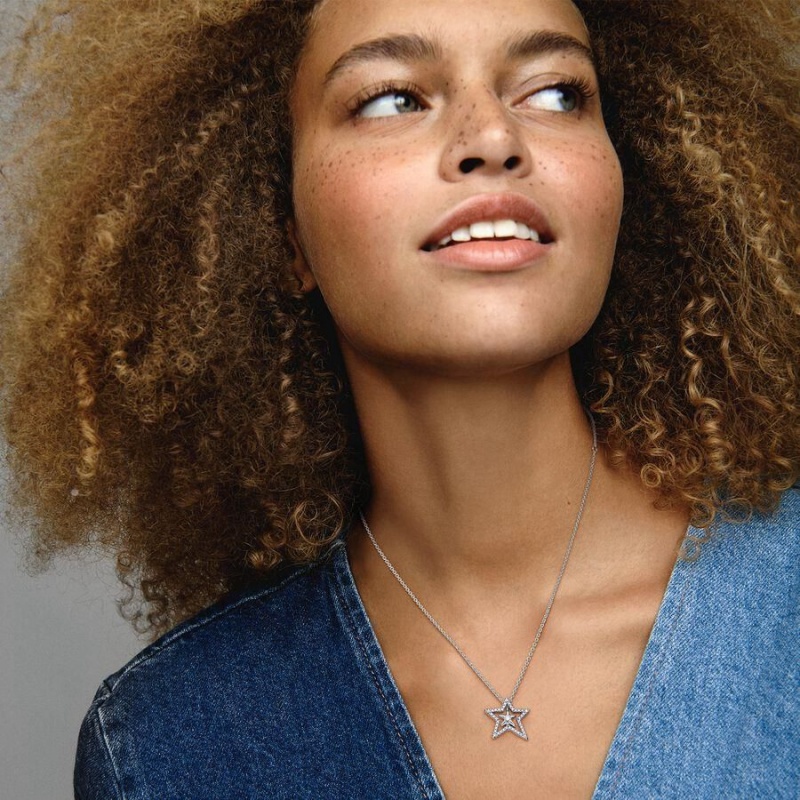 Collier avec Pendentif Pandora Pavé Asymmetric Star Collier | UQF-07520295