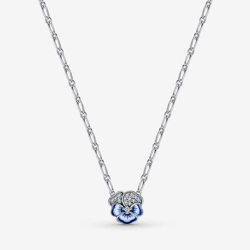 Collier avec Pendentif Pandora Pansy Flower Bleu | RPR-42103982