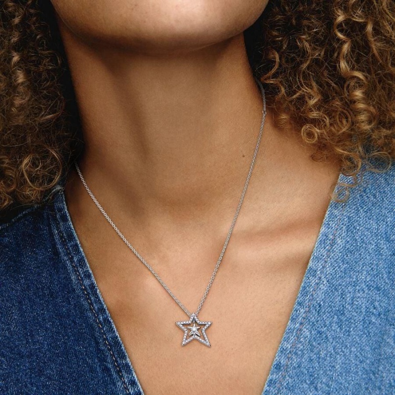 Collier avec Pendentif Pandora Pavé Asymmetric Star Collier | UQF-07520295