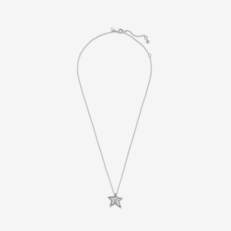 Collier avec Pendentif Pandora Pavé Asymmetric Star Collier | UQF-07520295