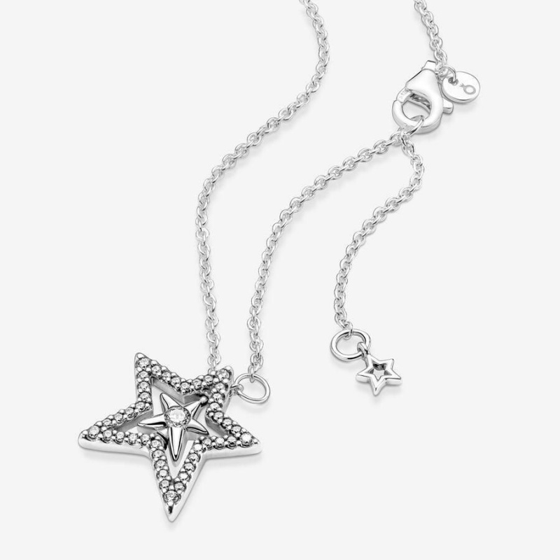 Collier avec Pendentif Pandora Pavé Asymmetric Star Collier | UQF-07520295