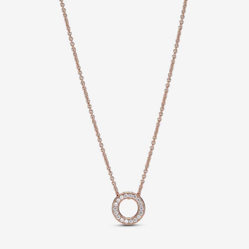 Collier avec Pendentif Pandora Logo Pavé Circle Collier | NPV-58588256