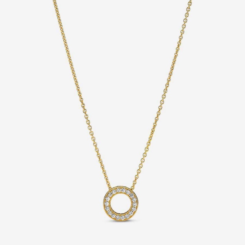 Collier avec Pendentif Pandora Logo Pavé Circle Collier | CAB-14303438