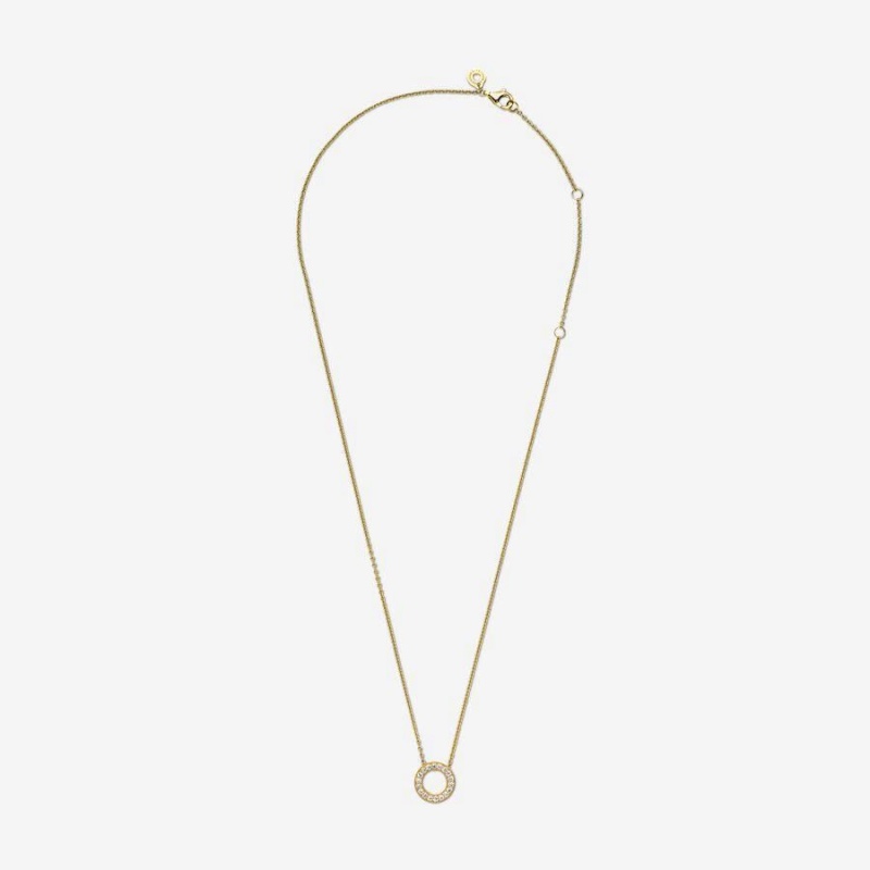 Collier avec Pendentif Pandora Logo Pavé Circle Collier | CAB-14303438