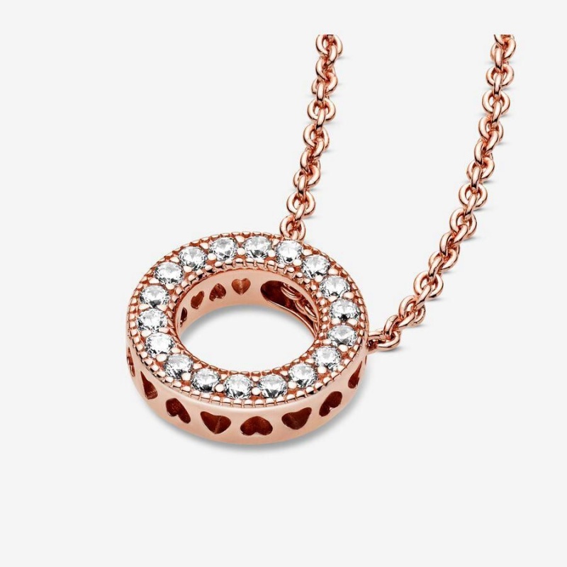 Collier avec Pendentif Pandora Logo Pavé Circle Collier | NPV-58588256